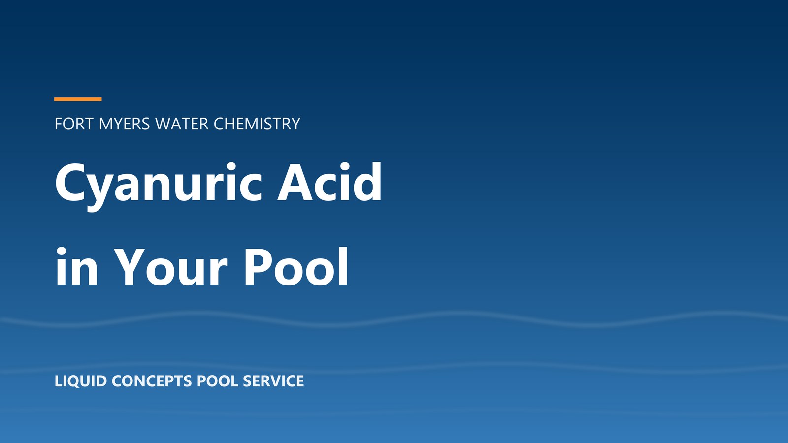 Pool water test kit showing a cyanuric acid reading beside a screened Fort Myers swimming pool in full sun