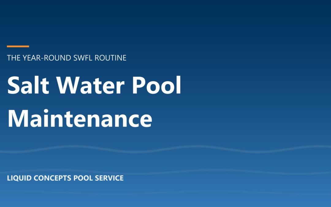 Salt Water Pool Maintenance in SWFL: The Routine for a Pool That Never Closes